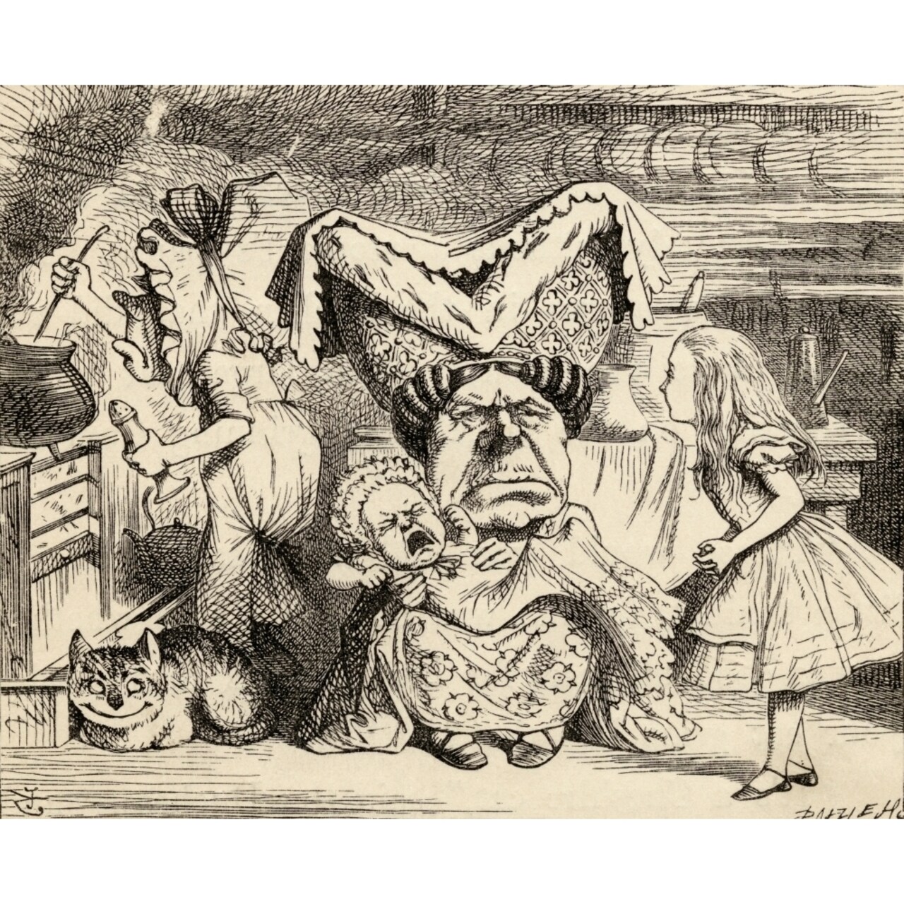 The Duchess With Her Family Illustration By John Tenniel From The Book Alicess Adventures In Wonderland By Lewis Carrol